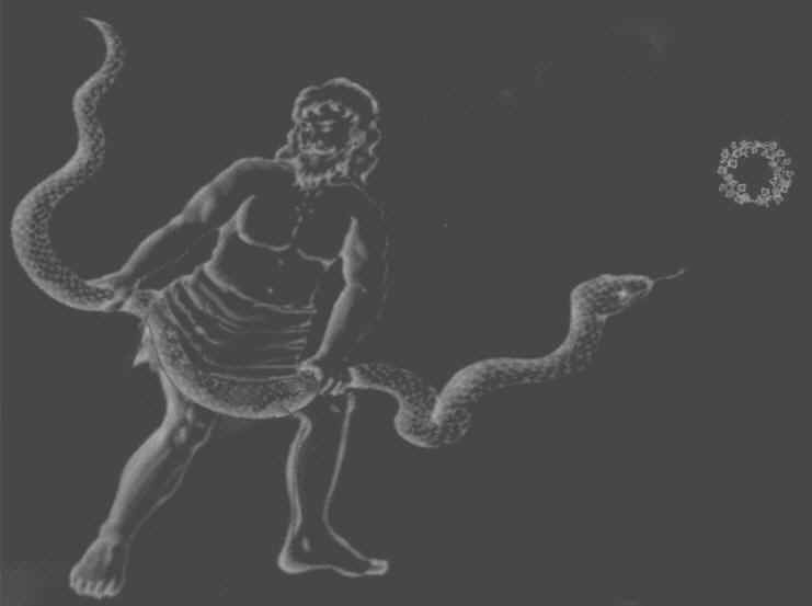 A Brief Look At Tomorrow - An illustration of Ophiuchus, the serpent bearer. Ophiuchus represents the tribe of Joseph in the Zodiac circle. The serpent he is holding represents his two sons Ephraim and Manasseh, who make up the thirteenth tribe of the nation of Israel. Satan is called the serpent in Genesis 3:1 because he was made flesh during this astrological Age. Ephraim is the half-tribe that Jesus descended from, which is why I keep saying the thousand year reign of Jesus that Christians claim is in our future already happened in our past - A Brief Look At Tomorrow