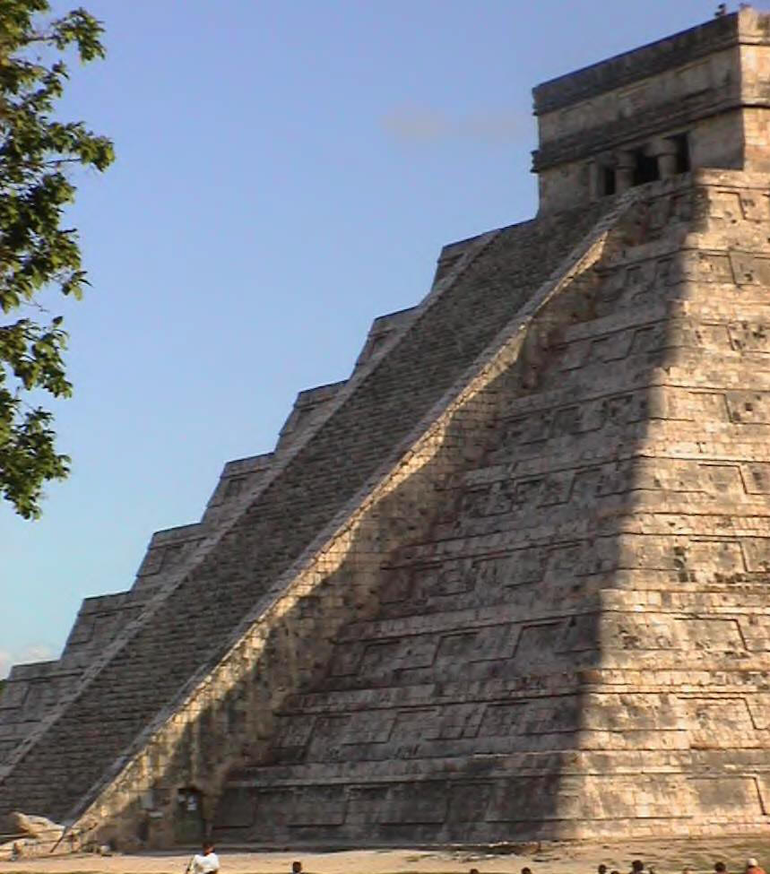 A Brief Look At Tomorrow - As the Sun rises and sets on the Spring and Fall Equinoxes of each year, shadows formed by the Sun cause a serpent to form on the steps of the Pyramid of Kukulkan as shown in this image. SCARECROW